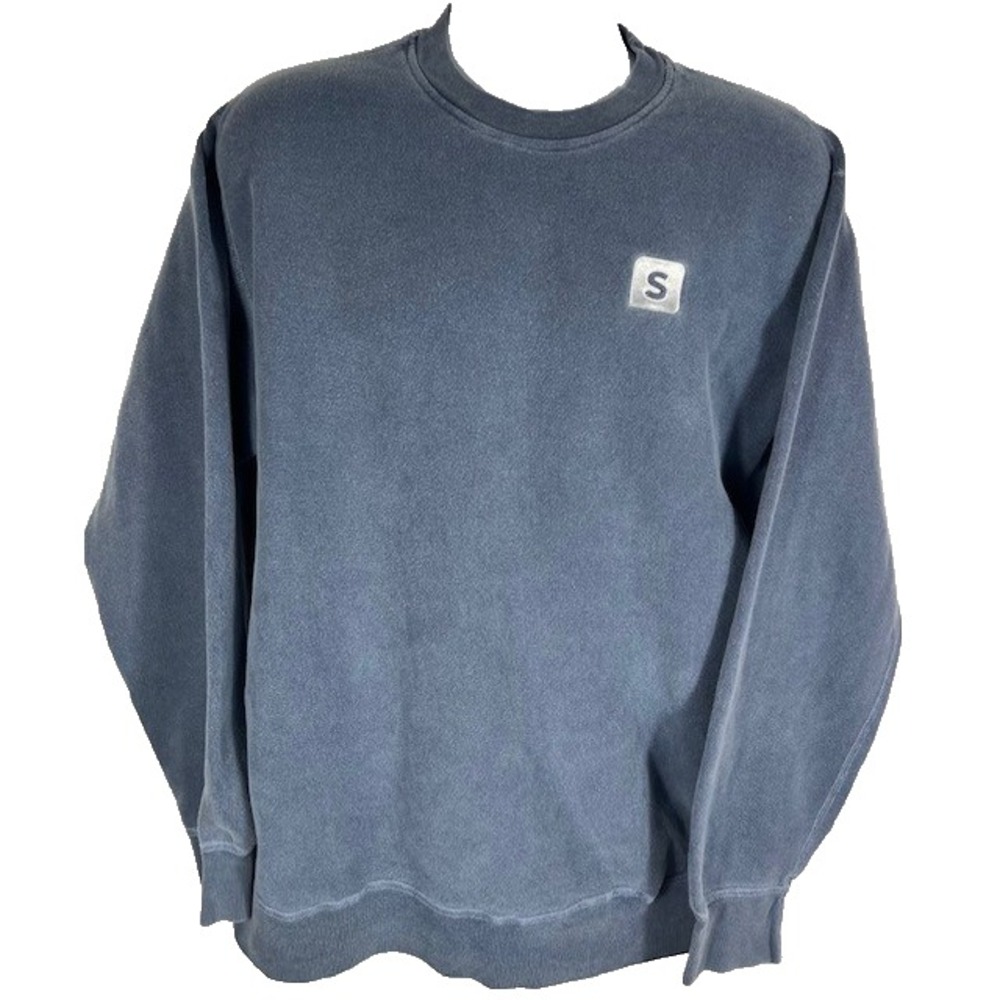 Soft Goods Mens SZ L Classic Crewneck Sweater Made In U.S.A Blue/Gray Logo-1326